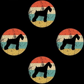Retro Schnauzer Dog Icon Repeating Pattern Black