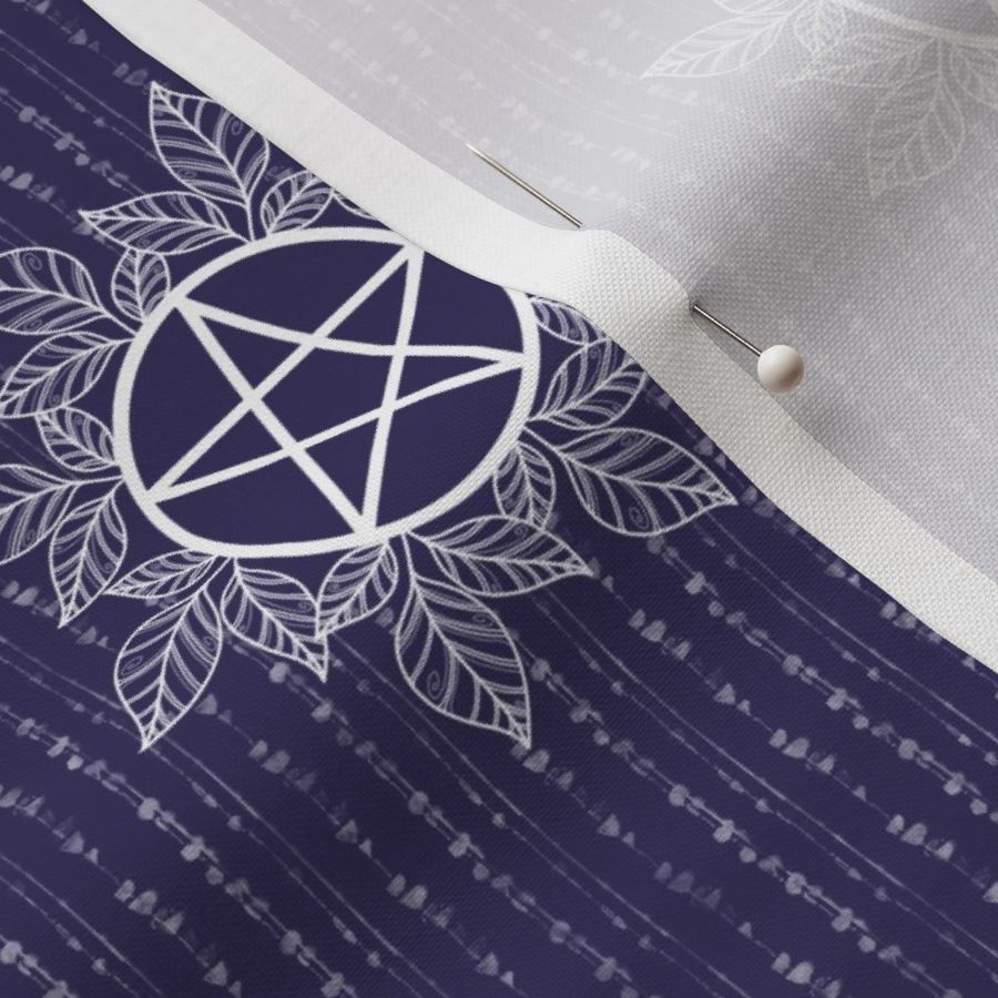 Pentagram Stripes White And Purple/Blue