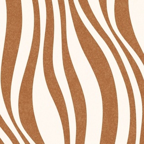 Organic Minimal Textured Wavy Vertical Stripes in Earthy Brown, Jumbo Size