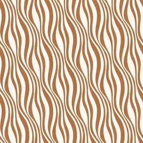 Organic Minimal Textured Wavy Vertical Stripes in Earthy Brown, Medium Size