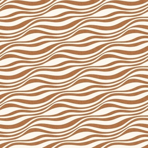 Organic Minimal Textured Wavy Horizontal Stripes in Earthy Brown, Medium Size