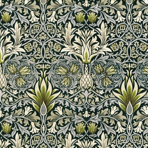 SNAKESHEAD IN GREEN TEA - WILLIAM MORRIS - Larger Scale