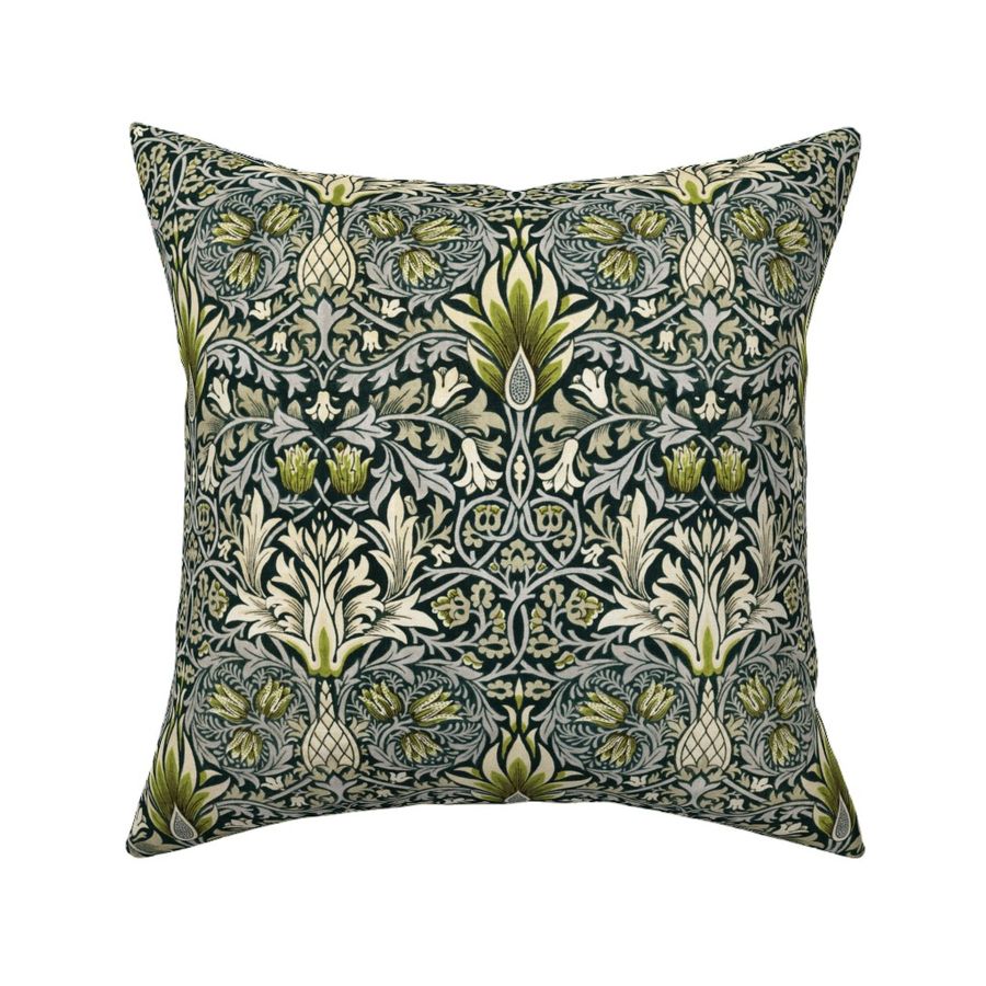 SNAKESHEAD IN GREEN TEA - WILLIAM MORRIS Fabric | Spoonflower