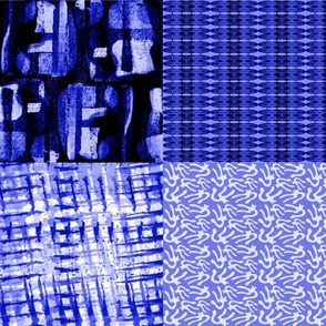 quilt one yard fat quarters  ocean island collection modern cobalt blue white