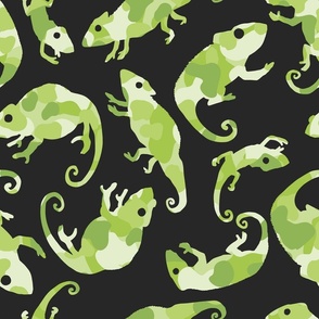 Green Chameleon in Camouflage (medium)
