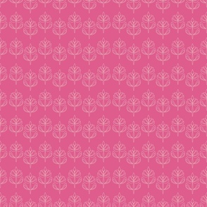 9in Scandi minimal outlined flowers deep pink