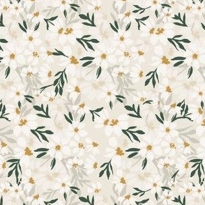 White Boho Floral (Small Scale)(5.25"/6")