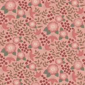 Wild Rose Reverie in Vintage Rose - Large Version