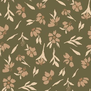 Desaturated Neutral Boho Floral (Jumbo/Oversized)(24")