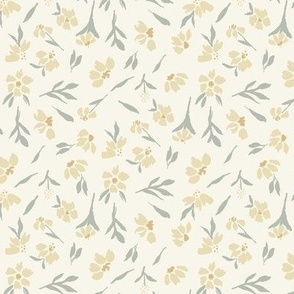 Pastel Yellow Boho Floral (Small Scale)(5.25"/6")
