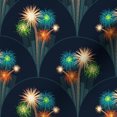 Happy New Year firework night celebration- -medium