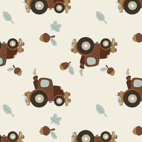 Farm Tractor (Brown and Beige) (Small Scale)(5.25"/6")