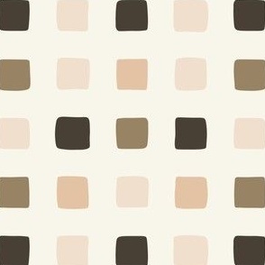 Small Loose Simple Checks (Beige)(5.25"/6")
