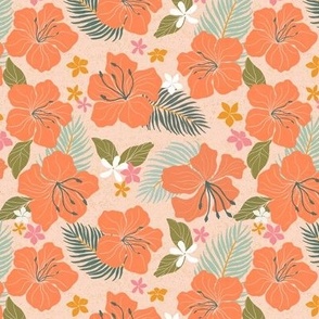 Tropika Shine Hibiscus - Coral Pink Blush - (M) 6x6