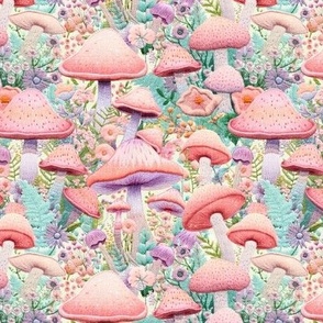 Embroidered Mushroom Fantasy (Small Scale)