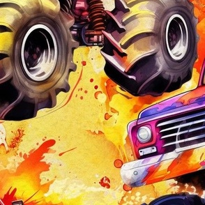 Flaming Monster Trucks (Large Scale)