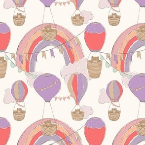 Hot Air Balloon Ride (Girly Pink and Purple) (Small Scale) (5.25"/6")