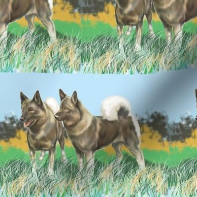 Norwegian Elkhounds 3 fabric