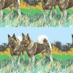 Norwegian Elkhounds 3 fabric