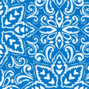 french linens on blue wallpaper scale