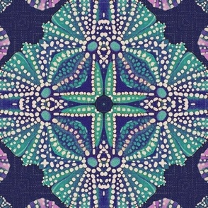 Enchantment Under the Sea - Delicate Opulent Sea Inspired Pearl Pattern - Navy Aqua White Purple