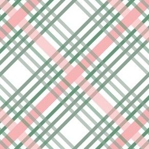 green and pink plaid / spring argyle / bright tartan
