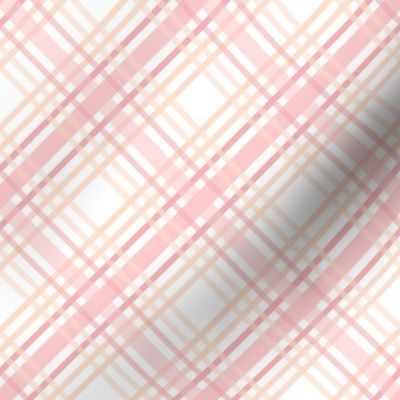 Jumbo Pink and cream plaid / spring argyle / bright tartan