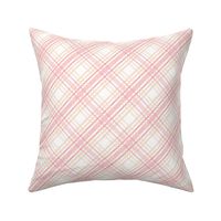 Jumbo Pink and cream plaid / spring argyle / bright tartan