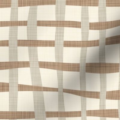 Wavy Weave - Large - Mid Neutral - Linen Texture - Beige, Cream, Tan, Brown, Warm Neutral