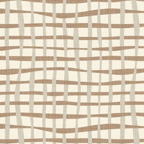 Wavy Weave - Large - Mid Neutral - Linen Texture - Beige, Cream, Tan, Brown, Warm Neutral