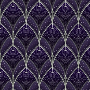gothic zipper witch art deco mystic magic purple - medium