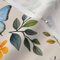 Wild Forest – Butterflies and Mushrooms (ivory)