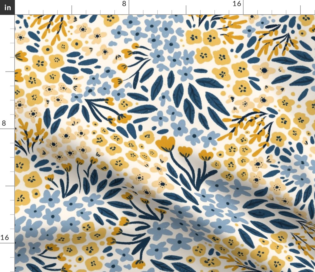Flora - Blue and Yellow - Large Scale
