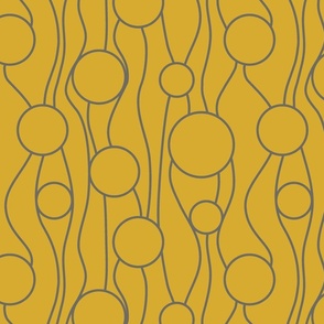 Dark grey line and Circles MUSTARD Yellow