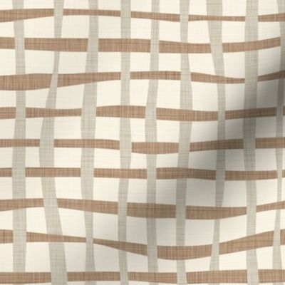 Wavy Weave - Medium - Mid Neutral - Linen Texture - Beige, Cream, Tan, Brown, Warm Neutral