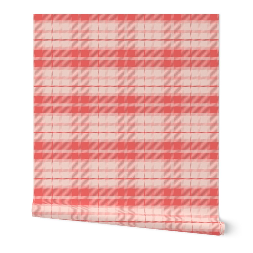 Red and light pink plaid