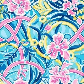 Preppy pattern blue - pink  FK 001
