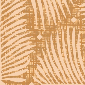  Palm leaf geometry / JUMBO scale / Golden + light pink
