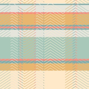 Chevron Plaid In Pastel Colors Green, Pink, Yellow 