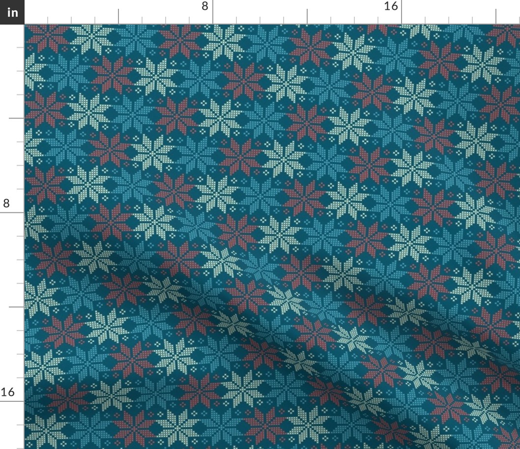star flower knittery | red - blue -white