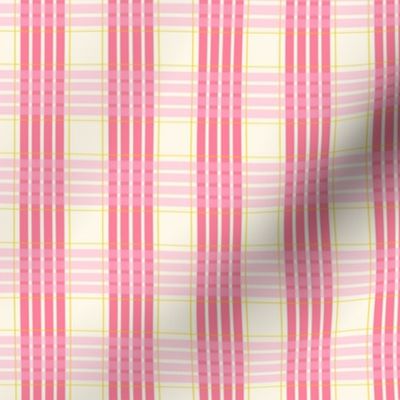 Pink, Yellow and Creamy White Plaid, Spring Plaid © Terri Conrad Designs