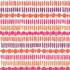 Boho lines and circles_orange-pink