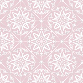 Geometric floral white pink