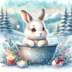 Little rabbit at the spa in winter! 