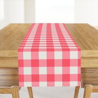 Bubblegum Pink Gingham Check Large Pattern - Classic Country Chic Fresh and Modern Textile Design for Home Decor and Apparel