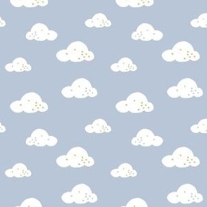 Clouds and stars on blue // Small