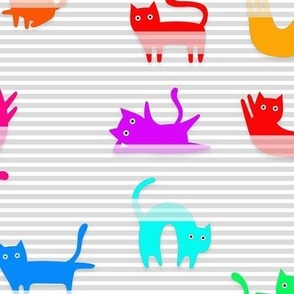 rainbow kitties in the blinds