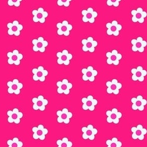 MOD Daisies! in hot pink (mini print)