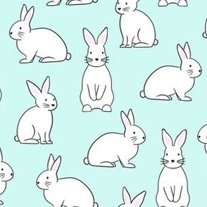 Easter bunnies on mint