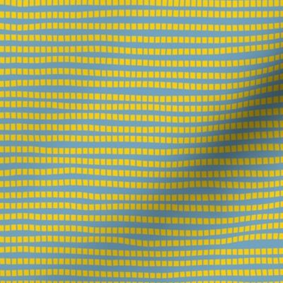 Square Stripes - Yellow Squares On A Blue Background - 10x10 inch repeat